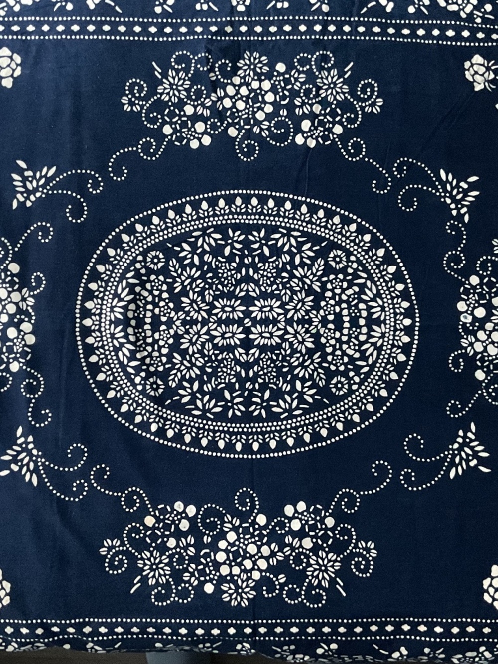 Vintage but New handcrafted blue and white batik tablecloths